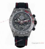 Super Clone Daytona Diw Carbon 4130 Noob 1:1 Best Edition Black Dial on Nylon Strap